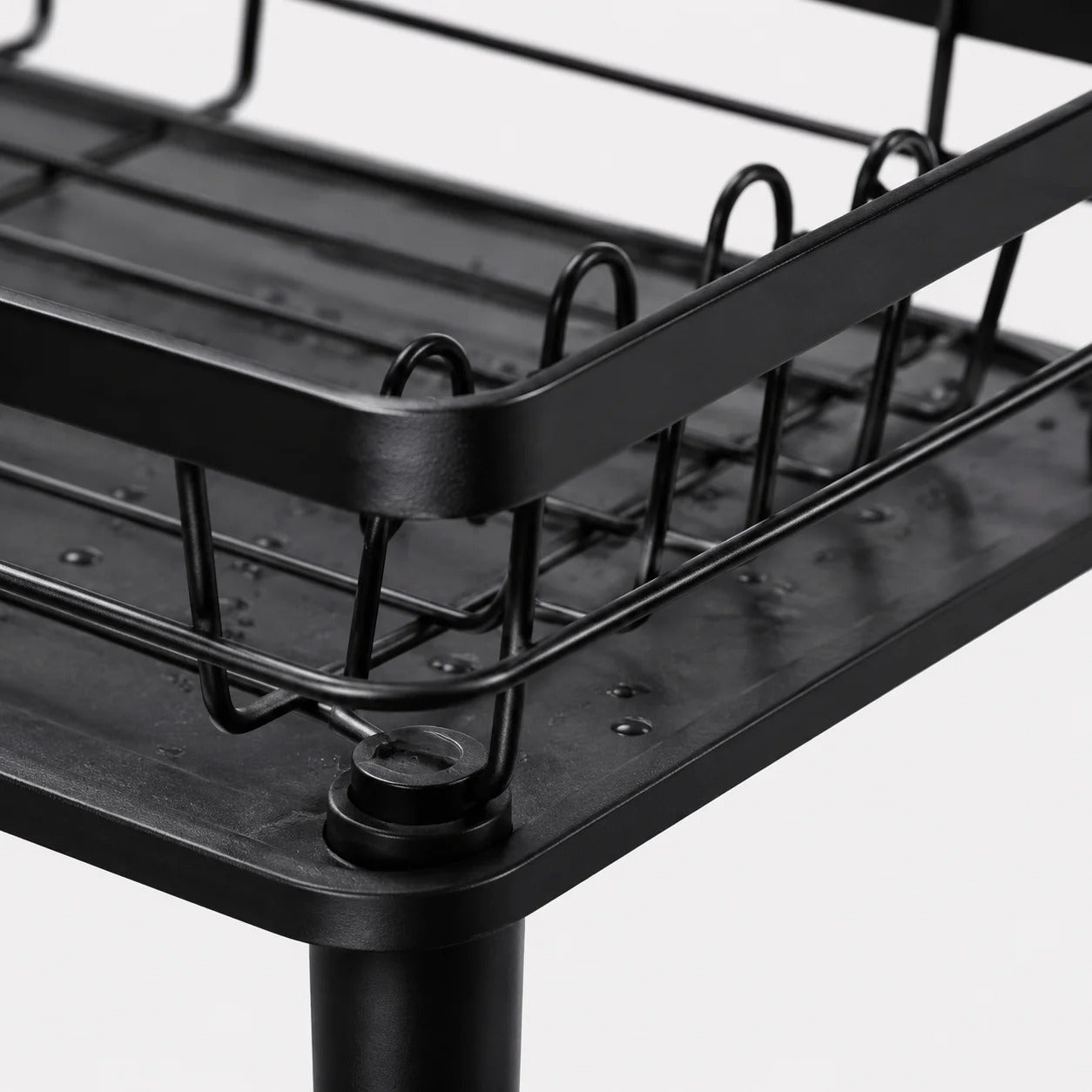 Dish Drying Rack Black 40cm Single Tier Dish Drainer Rack Kitchen Counter Dish Rack Plate Rack Stainless Steel Dish Holder Kitchen Organizer Utensil Holder