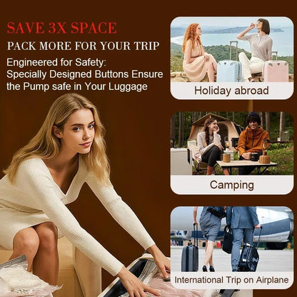 Rechargeable Vacuum Compression  Bags for Travel - 15 Pcs