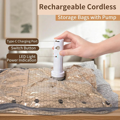 Rechargeable Vacuum Compression  Bags for Travel - 15 Pcs