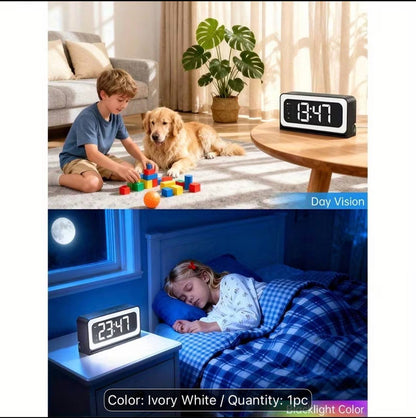 WiFi Security Camera Alarm Clock - 2K HD, Night Vision & Motion Detection